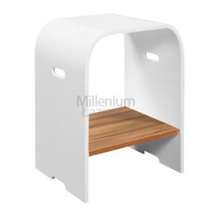 CIPI WD Stool Teak 83C Stołek łazienkowy z kompozytu i drewna