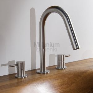 MGS MB253 Bateria umywalkowa trzyotworowa stal nierdzewna