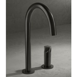MGS PE262 Bateria umywalkowa 2 otworowa czarna stal nierdzewna