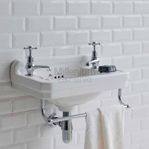 BURLINGTON Edwardian B8T6 Umywalka retro mała z wieszakiem 51x30